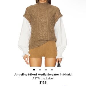 Astr Cowl Neck Sweater in Khaki